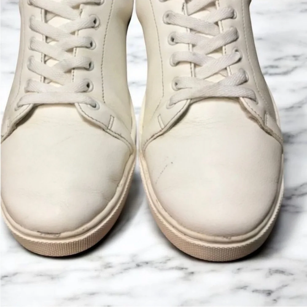 JOIE “Harvard” Vegan Leather Lace-up Sneakers in White Size 10